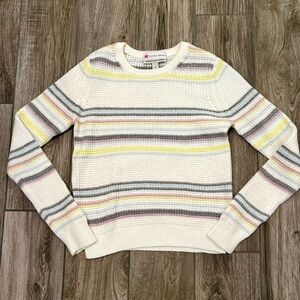 Olive & Bette x Autumn Cashmere 100% Cotton Stripe Knit Sweater Top Size XS